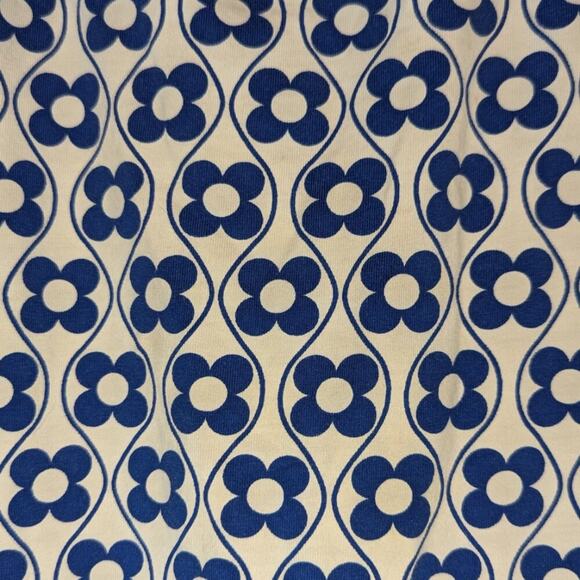 Hanna Andersson Blue & White Geometric Floral Print Racer Back Dress Size 130/8 - Picture 4 of 11